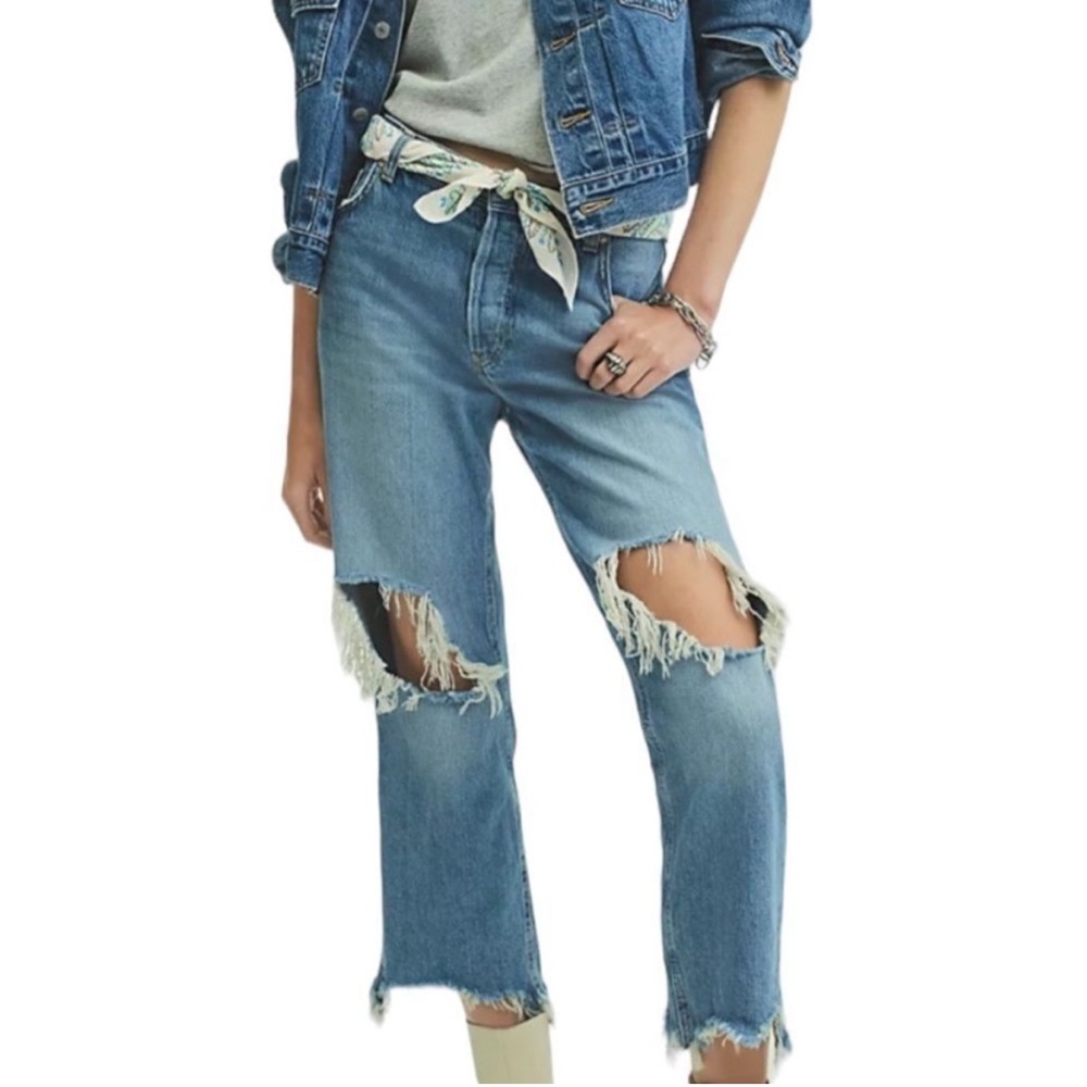 Free People Maggie Mid-rise Straight Leg Jeans